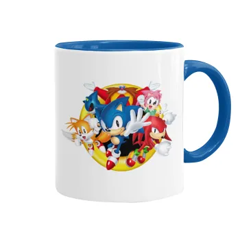 Sonic and friends, Mug colored blue, ceramic, 330ml