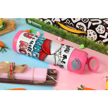 Show me your bobbers and i will show my rod , Πασχαλινή Λαμπάδα με Παιδικό παγούρι θερμό, ανοξείδωτο, με καλαμάκι ασφαλείας, ΡΟΖ (500ml)