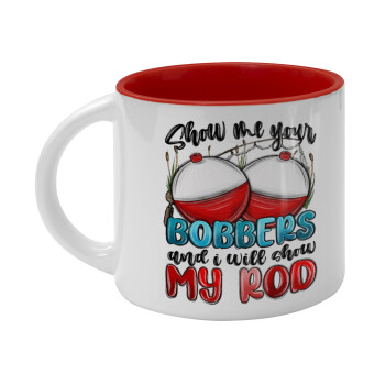 Show me your bobbers and i will show my rod , Κούπα κεραμική 400ml Λευκή/Κόκκινη