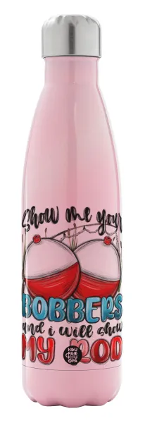 Show me your bobbers and i will show my rod — Metal mug thermos Pink Iridiscent (Stainless steel), double wall, 500ml