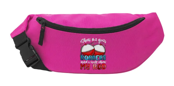 Show me your bobbers and i will show my rod — Unisex waist bag (banana) in PINK color with 2 pockets