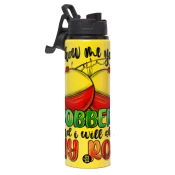 Show me your bobbers and i will show my rod , Metallic water bottle with safety lid, 850ml aluminum