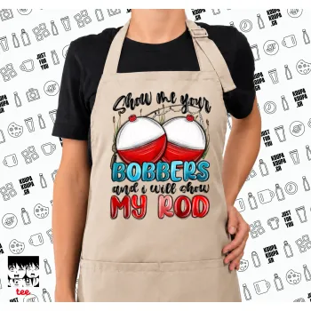 Show me your bobbers and i will show my rod , Ποδιά μακριά Σεφ ολόσωμη με τσέπες SAND (ΕΝΗΛΙΚΩΝ)