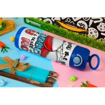 Show me your bobbers and i will show my rod , Easter candle, Childrens hot water bottle, stainless steel, with safety straw, BLUE (500ml)