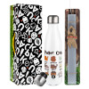Easter candle, metallic white thermos bottle (500ml) & aromatic flat candle (30cm) (GRAY)