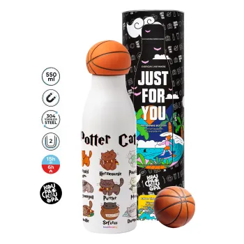 Potter Cats, Bascetball Metal mug thermos, double wall, 550ml