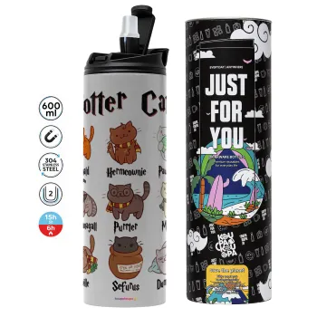 Potter Cats, Tumbler stainless steel GREY 600ml