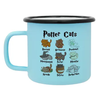 Potter Cats, Κούπα Μεταλλική εμαγιέ ΜΑΤ σιέλ 360ml