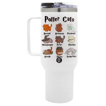 Potter Cats, Mega Stainless steel Tumbler with lid, double wall 1,2L