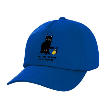 CAT, what are you going to do about it!, Twill Children's Cap, ROYAL BLUE (100% COTTON, CHILDREN, UNISEX)