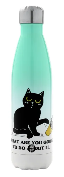 CAT — Μεταλλικό παγούρι θερμός Πράσινο/Λευκό (Stainless steel), διπλού τοιχώματος, 500ml