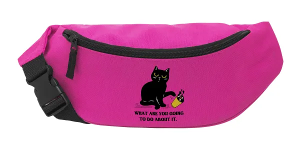 CAT — Unisex waist bag (banana) in PINK color with 2 pockets