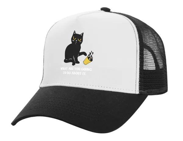 CAT — Καπέλο Ενηλίκων Structured Trucker, με Δίχτυ, ΛΕΥΚΟ/ΜΑΥΡΟ (100% ΒΑΜΒΑΚΕΡΟ, ΕΝΗΛΙΚΩΝ, UNISEX, ONE SIZE)