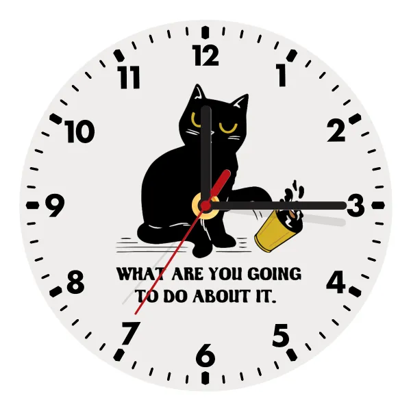 CAT — Ρολόι τοίχου ξύλινο (20cm)