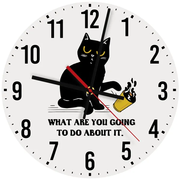CAT — Ρολόι τοίχου ξύλινο 30cm