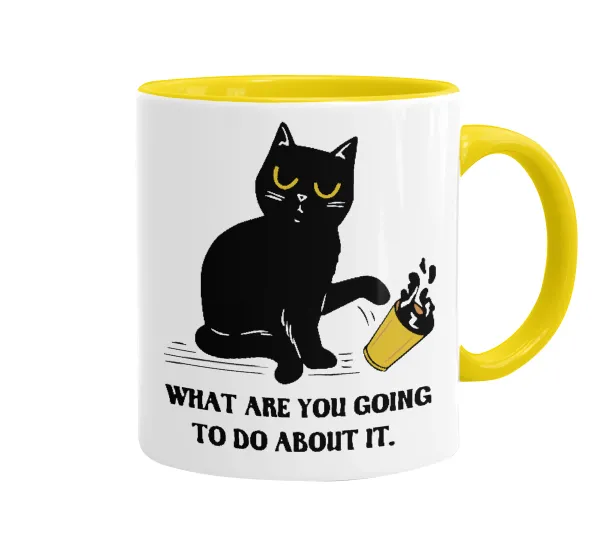 CAT — Mug colored yellow, ceramic, 330ml