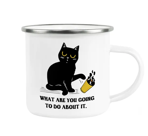 CAT — Κούπα Μεταλλική εμαγιέ λευκη 360ml