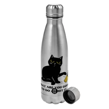 CAT, what are you going to do about it!, Μεταλλικό παγούρι νερού, ανοξείδωτο ατσάλι, 750ml