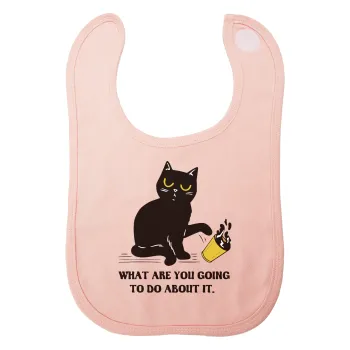 CAT, what are you going to do about it!, Σαλιάρα με Σκρατς ΡΟΖ 100% Organic Cotton (0-18 months)