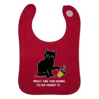 CAT, what are you going to do about it!, Σαλιάρα με Σκρατς Κόκκινη 100% Organic Cotton (0-18 months)