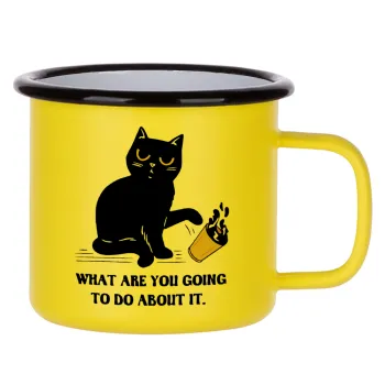 CAT, what are you going to do about it!, Metallic enamel MATT Yellow cup 360ml
