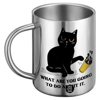 CAT, what are you going to do about it!, Ανοξείδωτη Μεταλλική Κούπα 450ml - Διπλού Τοιχώματος