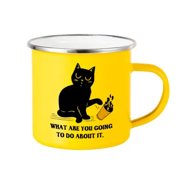 CAT, what are you going to do about it!, Yellow Enamel Metallic Cup 360ml