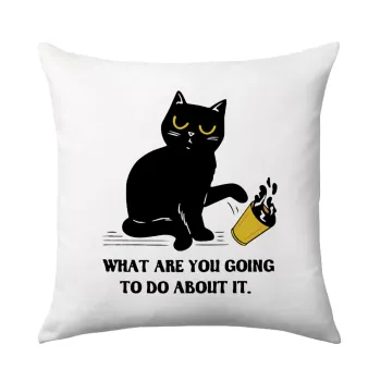 CAT, what are you going to do about it!, Μαξιλάρι καναπέ 40x40cm περιέχεται το  γέμισμα