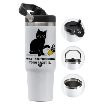 CAT, what are you going to do about it!, 30oz stainless Steel Tumbler with Handle