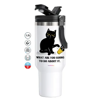 CAT, what are you going to do about it!, Mega Stainless steel Tumbler with lid, double wall 1,2L