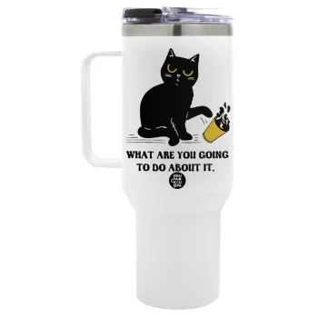 CAT, what are you going to do about it!, Mega Stainless steel Tumbler with lid, double wall 1,2L