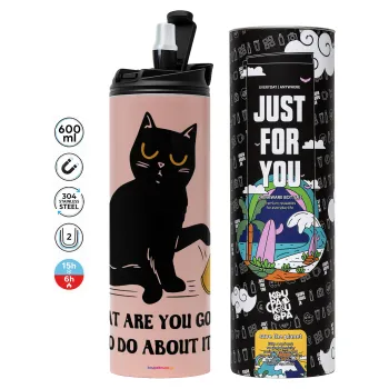 CAT, what are you going to do about it!, Tumbler stainless steel PINK 600ml