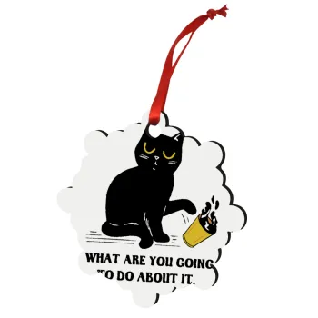 CAT, what are you going to do about it!, Στολίδι Χριστουγεννιάτικο στολίδι snowflake ξύλινο 7.5cm