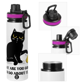 CAT, what are you going to do about it!, Μεταλλικό παγούρι νερού με καπάκι ασφαλείας, αλουμινίου 850ml