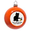 Orange Christmas tree ornament bauble 8cm