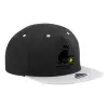Adult Flat Snapback Hat Black/Grey, (100% COTTON TWILL, ADULT, UNISEX, ONE SIZE)