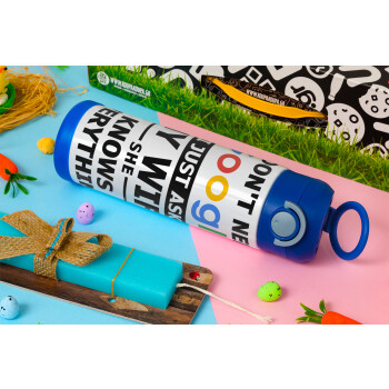 I don't need Google, just ask my WIFE, Easter candle, Childrens hot water bottle, stainless steel, with safety straw, BLUE (500ml)