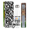 Easter candle, metallic white thermos bottle (500ml) & aromatic flat candle (30cm) (GRAY)