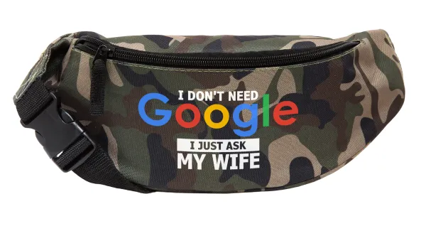 I don't need Google — Unisex waist bag (banana) in Jungle camouflage color with 2 pockets