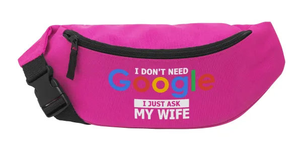 I don't need Google — Unisex waist bag (banana) in PINK color with 2 pockets