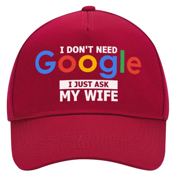 I don't need Google — Καπέλο Ενηλίκων Ultimate ΚΟΚΚΙΝΟ, (100% ΒΑΜΒΑΚΕΡΟ DRILL, ΕΝΗΛΙΚΩΝ, UNISEX, ONE SIZE)