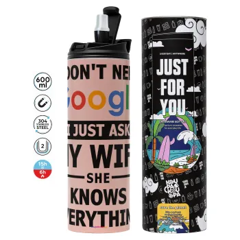I don't need Google, just ask my WIFE, Tumbler stainless steel PINK 600ml