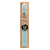 Easter Set, wooden keychain & aromatic flat Easter candle (30cm) (TURQUOISE)