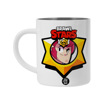 Brawl Stars Colt, BIG Mug Stainless steel double wall (450ml, White)