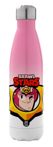 Brawl Stars Colt — Metal mug thermos Pink/White (Stainless steel), double wall, 500ml