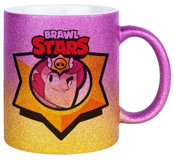 Brawl Stars Colt — Gold/pink glitter mug, ceramic, 330ml