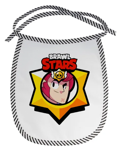 Brawl Stars Colt — Stain-resistant baby bib with tie, black