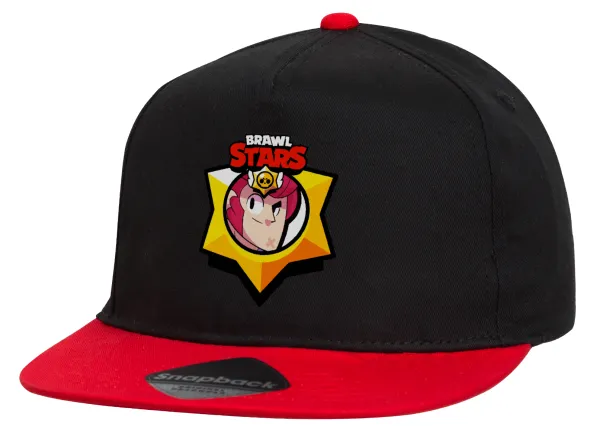 Brawl Stars Colt — Flat Snapback Hat, Black/Red (100% COTTON, UNISEX, ONE SIZE)