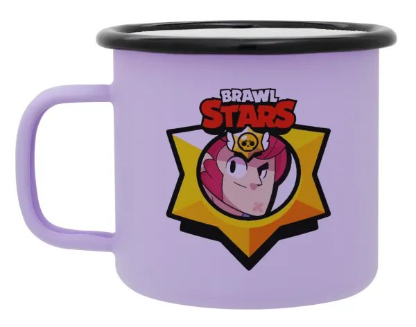 Brawl Stars Colt — Metal enamel mug, matte light pastel purple, 360ml