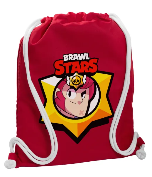Brawl Stars Colt — Backpack pouch GYMBAG Red, with pocket (40x48cm) & thick cords